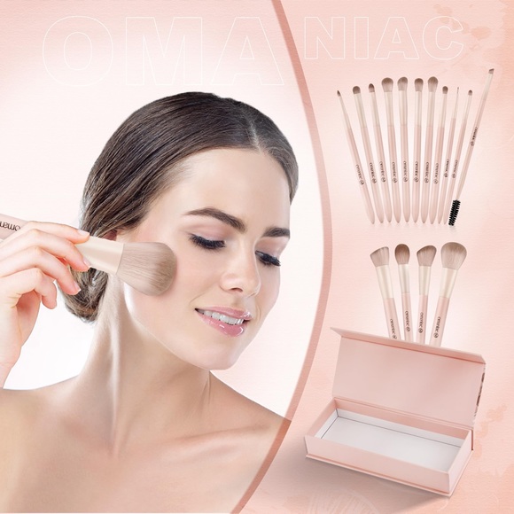 Professional Makeup Brushes Set (15Pcs), Premium Synthetic (Pink) - Picture 5 of 10